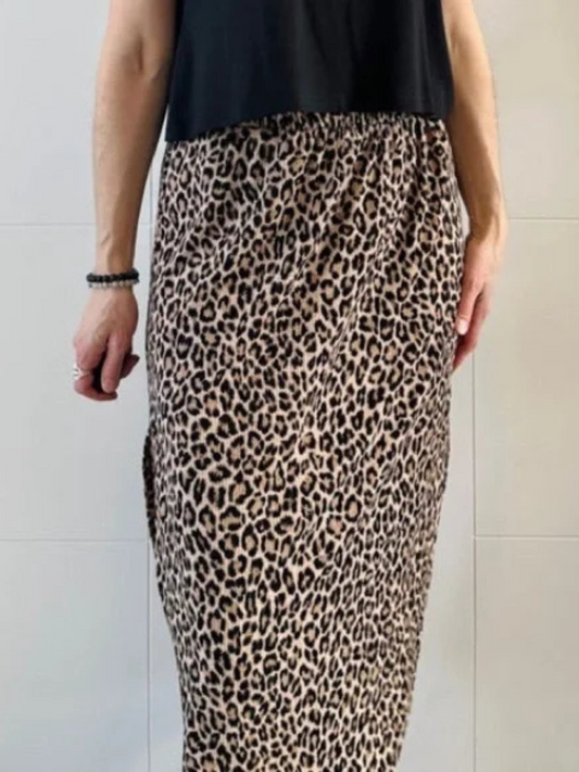 Jack Son Rowe Leopard midi-length skirt-Size Large