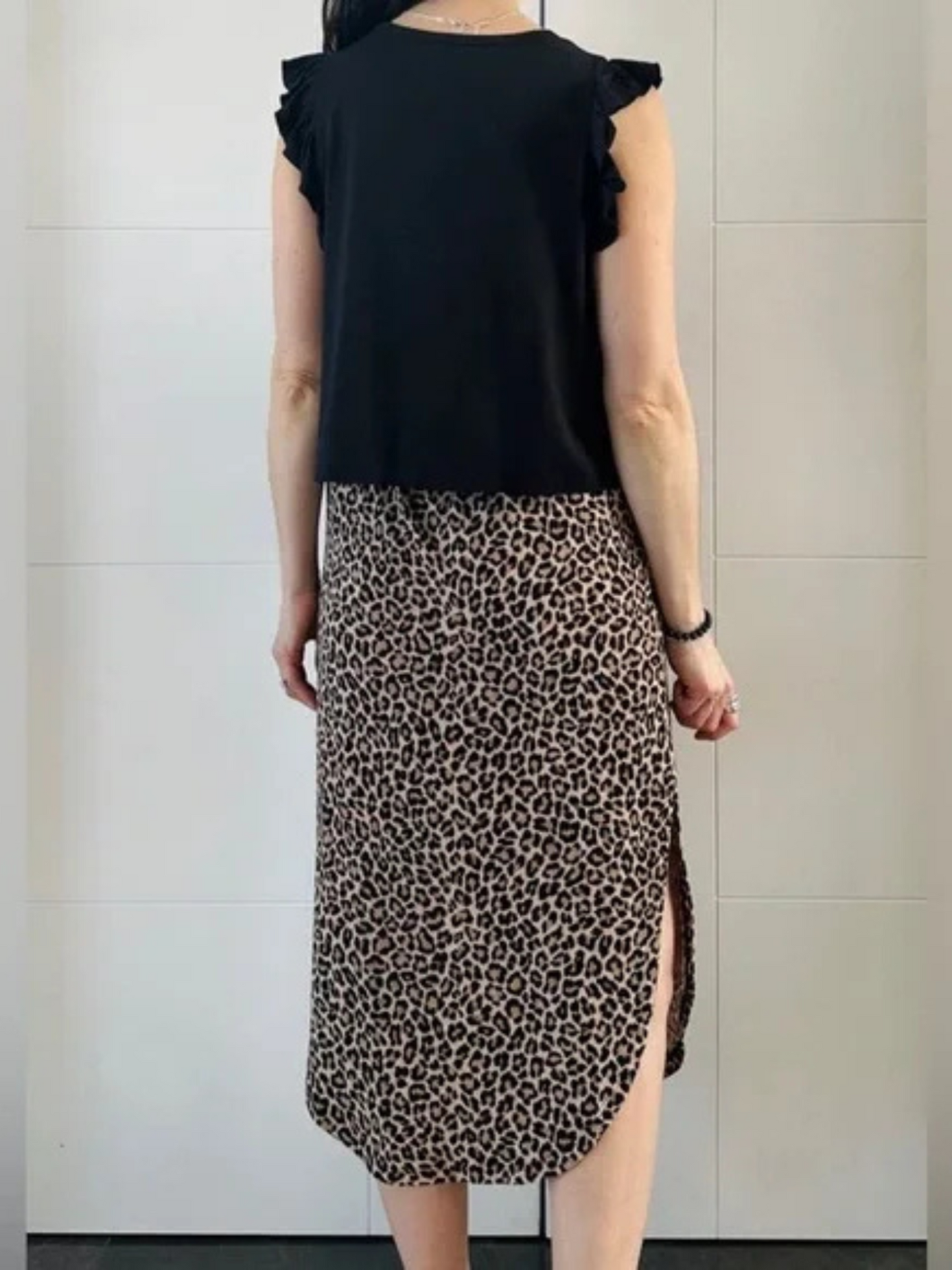 Jack Son Rowe Leopard midi-length skirt-Size Large