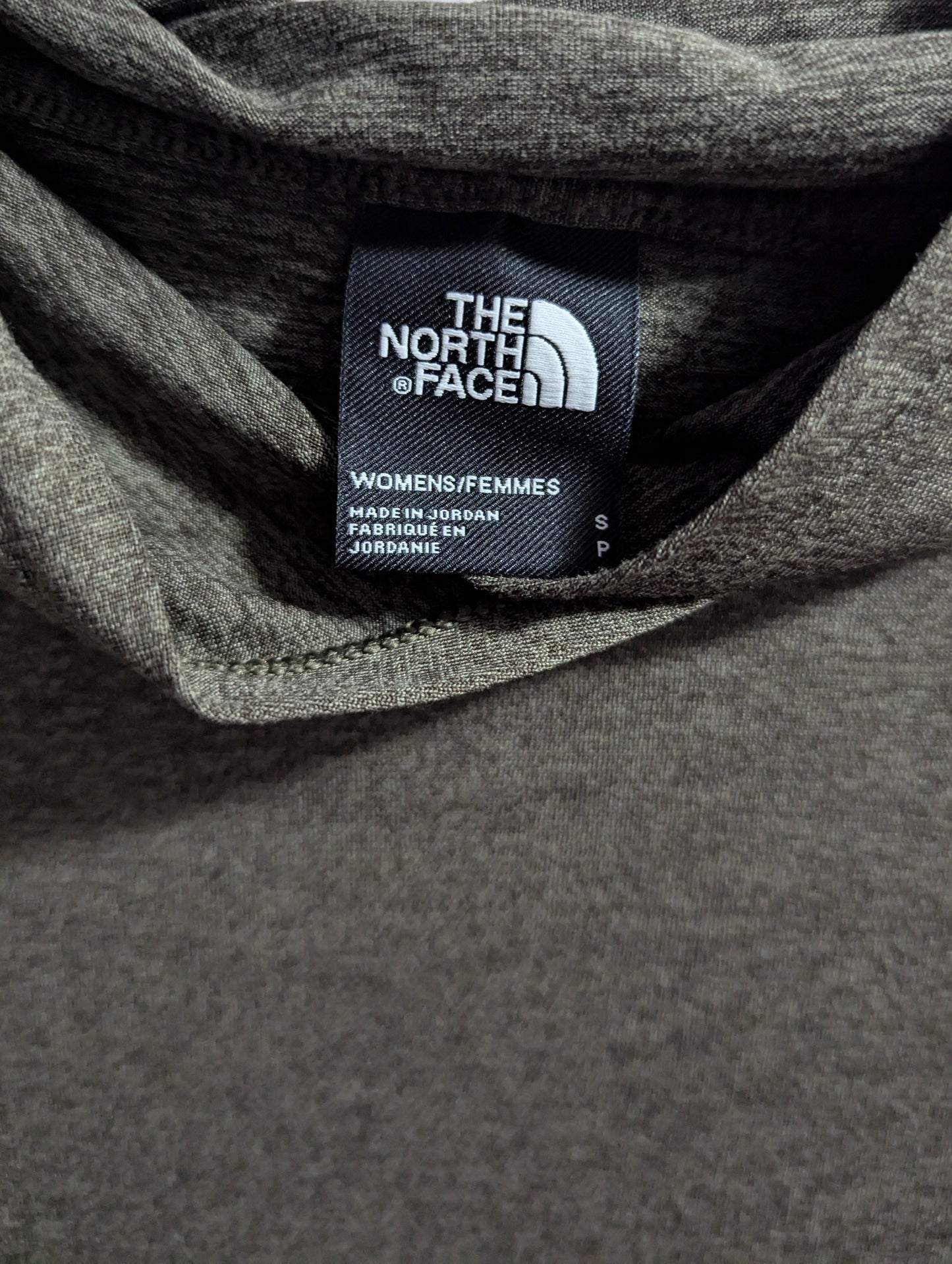North Face Hyperlayer Hoodie Khaki Green with Thumb Holes-Size Small