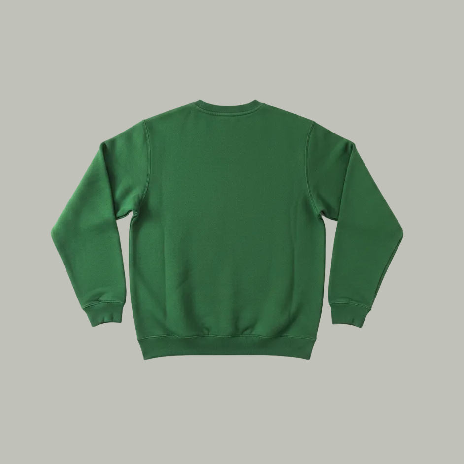 Back lay flat view of the solid green Nike Oregon Ducks crewneck sportswear pullover 